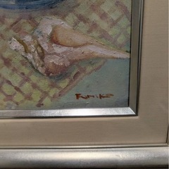 油彩画　絵画　額縁　ゴールドの画像