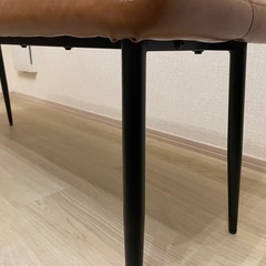 ダイニング　ベンチ　レザーキャメルの画像