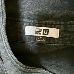 UNIQLO U ネイビー ボタンアップシャツ Mの画像