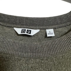 UNIQLO U クルーネックスウェット Lサイズ グレー系の画像