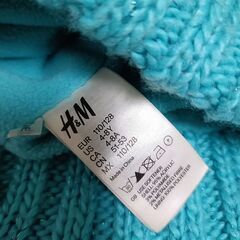 H&M キッズ ニット帽 ⭐️ターコイズブルー✨️ラメ入り🩵4〜8歳の画像