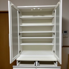 ニトリ 食器棚  ホワイト 横幅80の画像