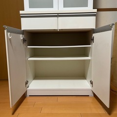 ニトリ 食器棚  ホワイト 横幅80の画像