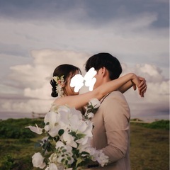 造花ブーケとブートニアセット　ホワイト/白の画像