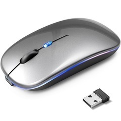 【定価1999円】ワイヤレスマウス Bluetooth5.0 薄型 静音 7色ライト Type-C充電式の画像