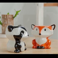 動物ミニセラミック植木鉢 6個セット（植物なし）の画像