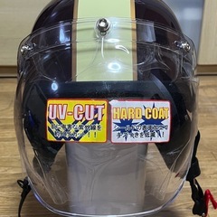 LEAD CR-760 半キャップ ブラウン アイボリー フリーサイズ 57〜60cm バブルシールド ワンタッチバックル ジェットヘルメット リード工業の画像