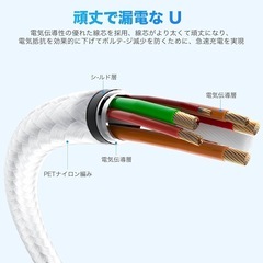 iphone 充電ケーブル【1M/2M 各2本 MFi認証品】の画像