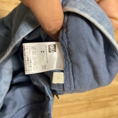 GU✨麻使用✨サラッと素材✨ワイドパンツ✨フレアパンツ✨デニム風✨の画像
