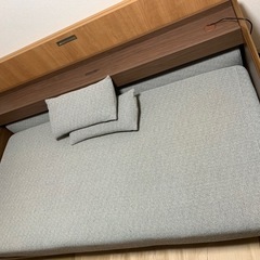 配送ご相談可　ニトリ 3Way ベッドソファ B1-USB2 GY/MBRの画像