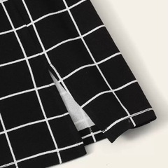 【SHEIN】【未使用】ショルダークロップトップ&グリッド ミニスカート セットの画像