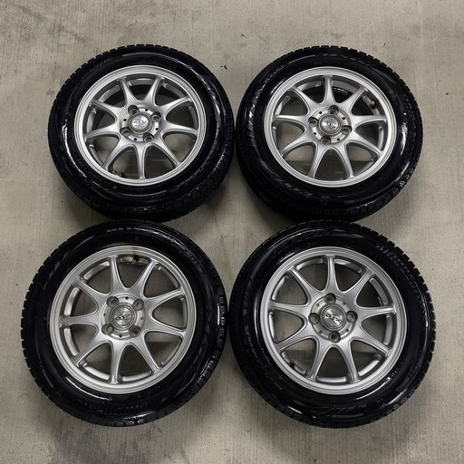 155/65R14 極上品バリ溝冬タイヤアルミ4本セット pcd100軽自動車用