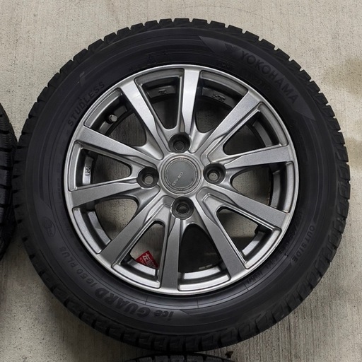 155/65R13 極上品！国産バリ溝冬タイヤアルミ4本セット！軽自動車用