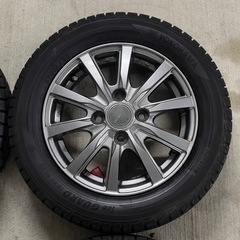 155/65R13 極上品！国産バリ溝冬タイヤアルミ4本セット！軽自動車用の画像