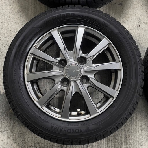 155/65R13 極上品！国産バリ溝冬タイヤアルミ4本セット！軽自動車用