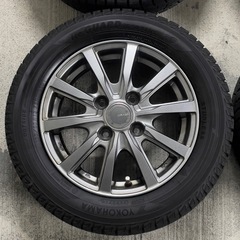 155/65R13 極上品！国産バリ溝冬タイヤアルミ4本セット！軽自動車用の画像