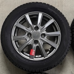 155/65R13 極上品！国産バリ溝冬タイヤアルミ4本セット！軽自動車用の画像