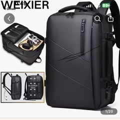 新品　多機能ビジネスリュック 大容量 撥水加工 USB充電ポート付き ブラックの画像