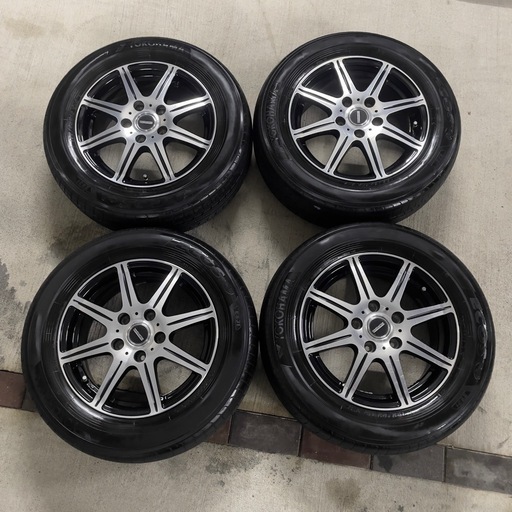 195/65R15 国産溝あり夏タイヤアルミ4本セット ！pcd114.3