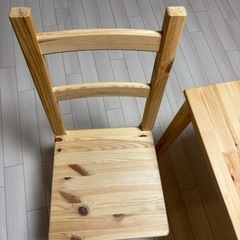 木製ダイニングテーブル＆チェア2脚セットの画像