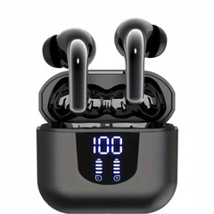 LEDディスプレイ付きのワイヤレスイヤホン　の画像