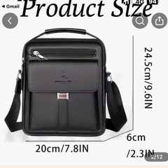 新品　WEIXIER メンズ ショルダーバッグ ブラック 収納力抜群の画像