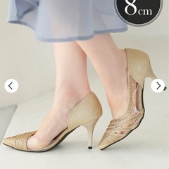 【新品未使用】【dazzy】グリッターディアゴナルラインキャバヒールパンプスの画像