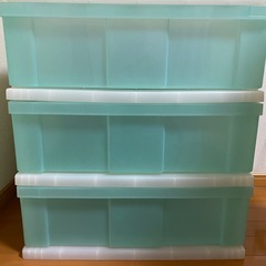 クリア収納衣装ケース3段の画像
