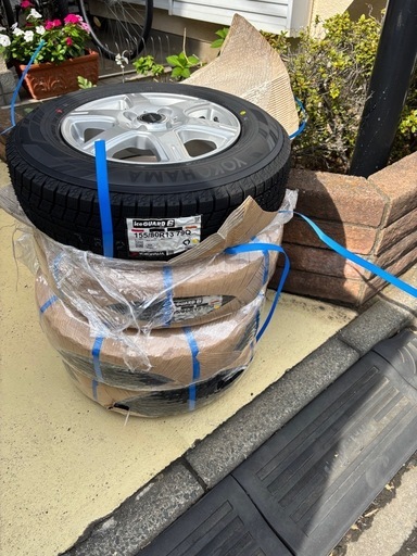 155 80 13  2024年製造新品スタッドレス、中古美品アルミホイール