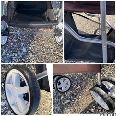 折りたたみ ペットカート 軽量 安全装置付 ドッグカート キャリー 小型犬 中型犬 老犬 介護用 [4輪] [ダークブラウン](1013k)の画像