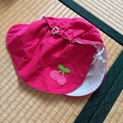 保育園帽子　濃いピンクの画像