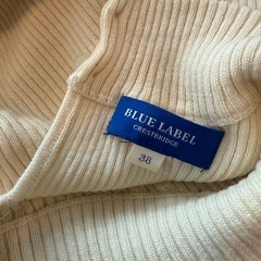 ブルーレーベルクレストブリッジ BLUE LABEL CRESTBRIDGE ドッキングワンピース 長袖 ミモレ ロング ウール 38アイボリー 赤 レッドの画像