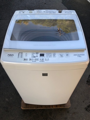 AQUA 7.0kg 全自動洗濯機　AQW-GV7E7(KW) 2019年製
