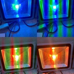 【大阪】投光機(50W)LED！10個セット　リモコン付き！16色に変更可能、また16色グラデーションや16色自動切り替えなど！動作確認済み！の画像