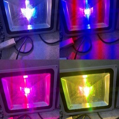 【大阪】投光機(50W)LED！10個セット　リモコン付き！16色に変更可能、また16色グラデーションや16色自動切り替えなど！動作確認済み！の画像