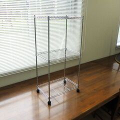 ワイヤーシェルフ３段【小金井市民限定】（小金井市再生家具）品番：10-02-11 ※新規優先の画像