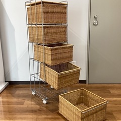 ラタン収納ボックス5段【町田市再生家具】252016の画像