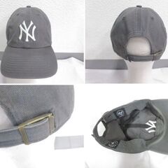 ( M-948 )47 BRAND NEWYORK YANKEES フォーティーセブン ニューヨークヤンキース キャップ 帽子 グレー 頭囲調節可能 中古の画像