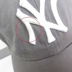 ( M-948 )47 BRAND NEWYORK YANKEES フォーティーセブン ニューヨークヤンキース キャップ 帽子 グレー 頭囲調節可能 中古の画像