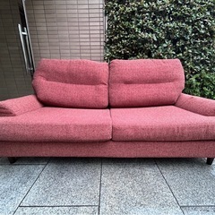 大塚家具 TERASO/テラソー 2人掛けソファ　ファブリック　赤　エンジの画像