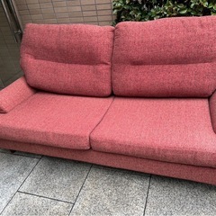 大塚家具 TERASO/テラソー 2人掛けソファ　ファブリック　赤　エンジの画像
