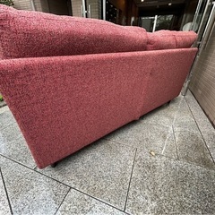 大塚家具 TERASO/テラソー 2人掛けソファ　ファブリック　赤　エンジの画像