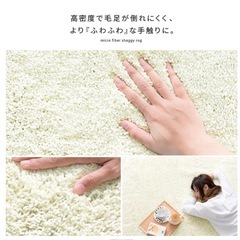 円形シャギーラグホワイトの画像