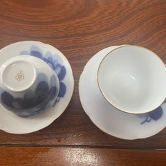大倉陶園　ブルーローズ　ティーカップ2個セットの画像
