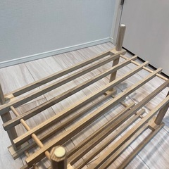 木製マルチラック　２段　ナチュラル（無塗装）の画像