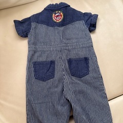 子供用品 moujonjon デニムロンパース 80サイズの画像