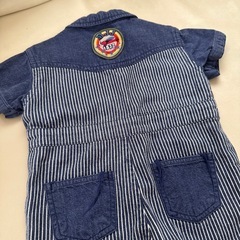 子供用品 moujonjon デニムロンパース 80サイズの画像