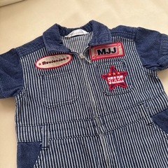 子供用品 moujonjon デニムロンパース 80サイズの画像