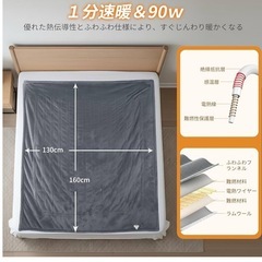 新品未使用✨️電気毛布 掛け敷き兼用 電気ひざ掛け 9段階温度調整 フランネル PSE認証済みの画像