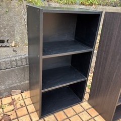 【受付終了】【16日19時まで！】黒と黒木目の三段ボックスの画像